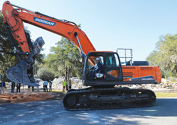 Photo courtesy of the Putnam County School District – Construction machinery sits at the former E.H. Miller School in Palatka, which will be the site of a new elementary school.