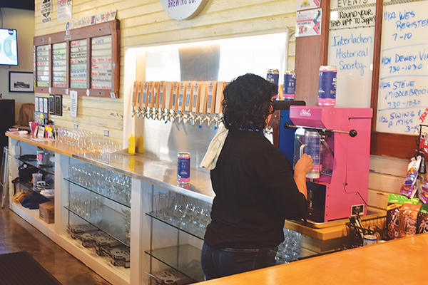 BRANDON D. OLIVER/Palatka Daily News – An Azalea City Brewing Co. pours beer shortly after the business opened Wednesday afternoon.