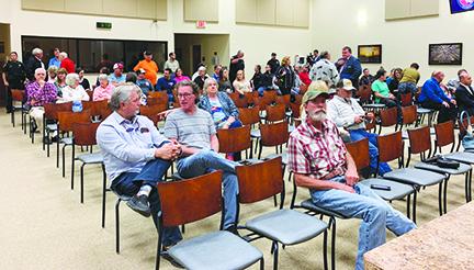 Local residents turn out for a Putnam County Commission town hall meeting.