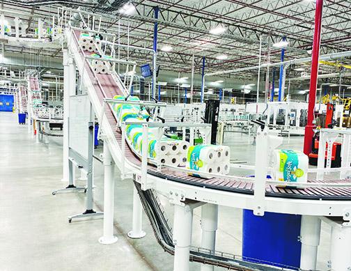 Bathroom paper, a coveted item in 2020, rolls through the Georgia-Pacific factory in Palatka. The business hasn’t had to make cuts because of COVID-19. Instead, it is looking to expand this year.