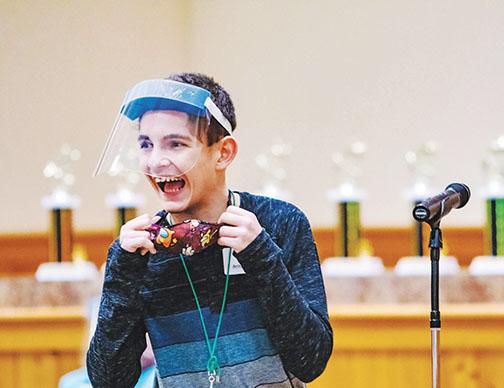 Armand Küykendall, pictured winning the Putnam County Spelling Bee in January, recently placed in the Top 3 in the regional spelling bee.