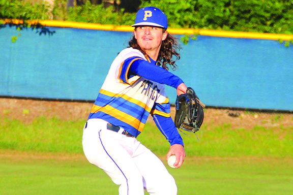 Palatka's Layton DeLoach delivers a pitch against Pierson Taylor in Friday night's victory. (ANTHONY RICHARDS / Palatka Daily News)