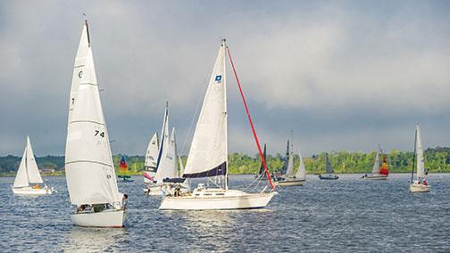 Vessels prepare to launch during the 2019 Mug Race, which began in Palatka and ended at the Buckman Bridge in Jacksonville.