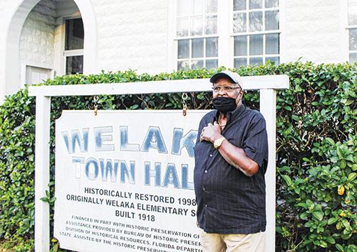 Welaka Town Council member Willie Washington, who passed away last month, stands in front of Town Hall in February. 
