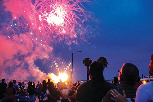 Residents watch fireworks as Red, White and Boom comes to a close Saturday in Crescent City.