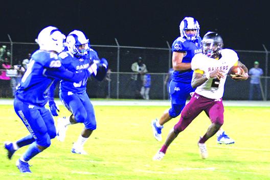 Crescent City’s Naykeem Scott ran and threw for over 1,000 yards this season. (MARK BLUMENTHAL / Palatka Daily News)