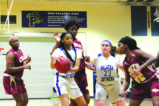 Jasmine Clark (left) and Samantha Clark have been among the leaders of the Palatka High School girls basketball team this year. (MARK BLUMENTHAL / Palatka Daily News)