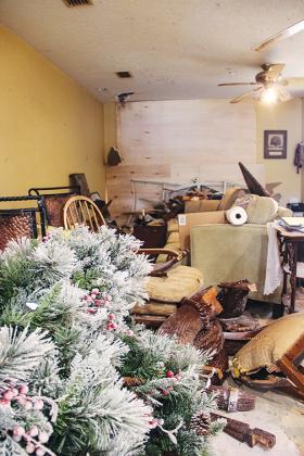 The inside of Sylvia Warrick’s home is a mess, stemming from when a car crashed into her residence in December.