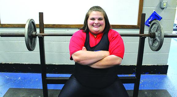 Interlachen Junior-Senior High girls weightlifter and senior Marissa McKibben is looking to make a return to the state 1A championship on Saturday at the regional meet in the unlimited division. (MARK BLUMENTHAL / Palatka Daily News)