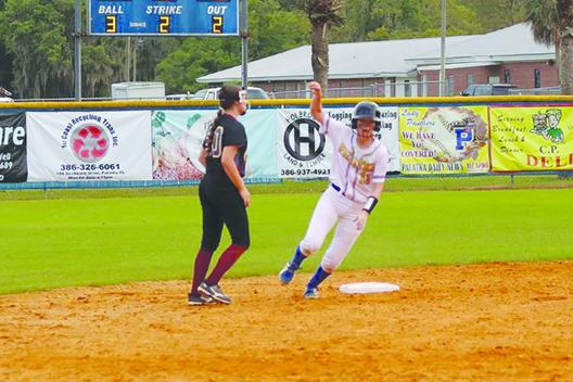Palatka's Whitney Seebacher rounds second base during her team's 2-1 loss against West Nassau. The Panthers open up against Alachua Santa Fe in the District 3-3A tournament on Tuesday, the program's first postseason home game in 10 years. (RITA FULLERTON / Special to the Daily News)