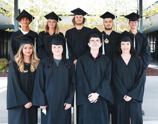 Photos submitted by Susan Kessler // Graduates participating in the St. Johns River State College 2023 Adult Education graduation are, top row from left, Salvador Adams, Tinia Cardona, Sylas Smith, Ty Lingle and Michael Lapan as well as, bottom row from left, Debby Portillo, Kaylee Thornton, Damon Murray and Hannah Steward.