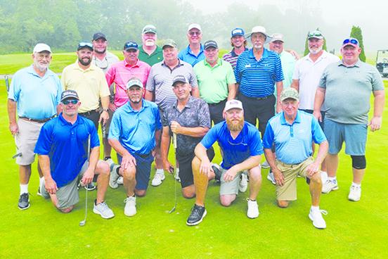 A group of area golfers come together after playing an entire week in western North Carolina. Keenling, from left, are Ashley Holmes, Keith Fleetwood, David DeHart, Josh Dyess and Garry Register. Standing, from left, are Jeff Eledge, Joe Moseley, J.J. Shannahan, Kevin Orr, Greg Jungenberg, Daniel Picard, Greg Bacon, Ray Spofford, Colby Westmoreland, Doug Feltner, Reese Symonds, Rodney Symonds and Chad Comer. Not pictured are Perry Parrish and Clellan Barnes. (Submitted photo)