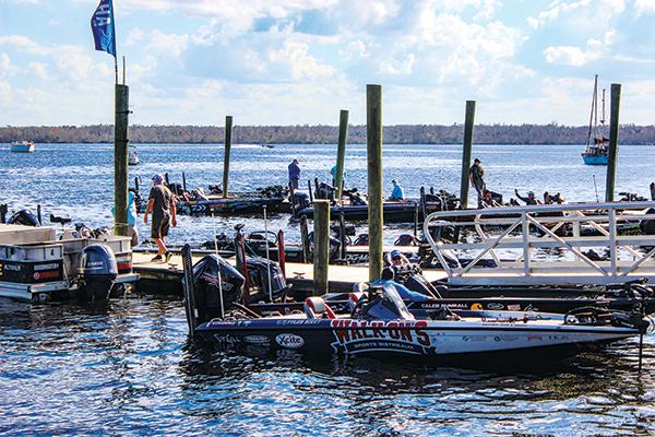 File photo – Anglers return to the Palatka riverfront for the afternoon weigh-in during the 2021 Bassmaster Elite Series.