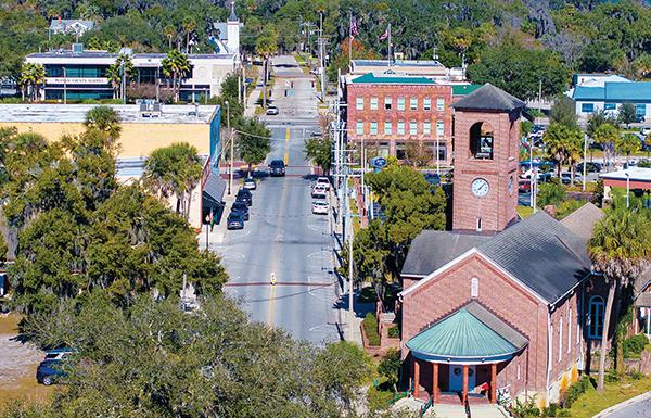 Photo submitted by Peter Willott – A portion of downtown Palatka is captured from above as a drone hovers over the area.
