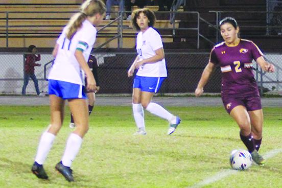 Paola Cruz (2) and her Crescent City girls soccer teammates are 6-5-1 this season. (MARK BLUMENTHAL / Palatka Daily News)