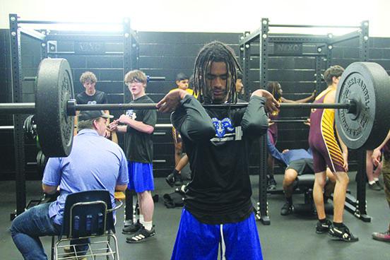 Interlachen’s Sabian McClendon is a candidate to move on to region as he is a top lifter in the 129-pound division in Wednesday’s District 8-1A meet at C.H. Price School. (COREY DAVIS / Palatka Daily News)