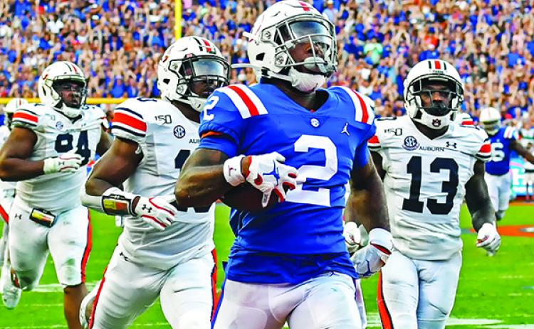Florida’s Lamical Perine completes an 88-yard touchdown run in the fourth quarter. (JOHN STUDWELL / Special To The Daily News)