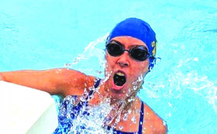Palatka’s Addison Kirby swims the 100-yard breaststroke during Tuesday’s meet against St. Augustine. (Submitted photo)