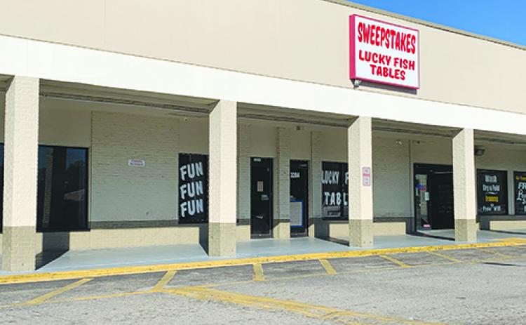 Sweepstakes Lucky Fish Tables, 3204 Crill Ave. in Palatka, is one of several internet cafés facing scrutiny from the Putnam County Sheriff’s Office. 