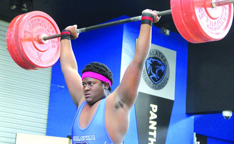 One of the hopefuls to advance at today’s District 8-1A boys weightlifting meet is Palatka’s Cody Brown in the unlimited weight class. (ANTHONY RICHARDS / Palatka Daily News)