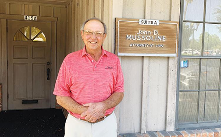 Attorney John Mussoline, who has been a member of the Florida Bar for 50 years, stands outside his office Friday morning.
