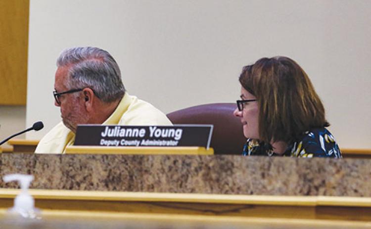 Putnam County Administrator Terry Suggs and Deputy County Administrator Julianne Young tell the Board of County Commissioners the county’s millage rate could be lowered.