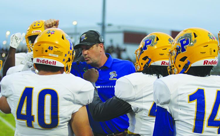 Coach Patrick Turner and his Palatka Junior-Senior High School team rebounded from a tough loss against Tocoi Creek to flatten Brooksville Central, 58-0, Friday night. (MARK BLUMENTHAL / Palatka Daily News)
