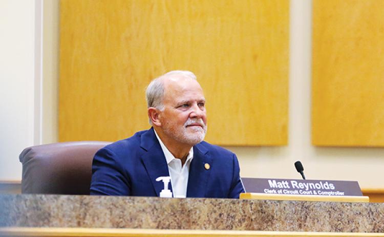 SARAH CAVACINI/Palatka Daily News – State Rep. Bobby Payne, R-Palatka, listens to local officials thank him for his seven years of representing Putnam County in the House of Representatives.