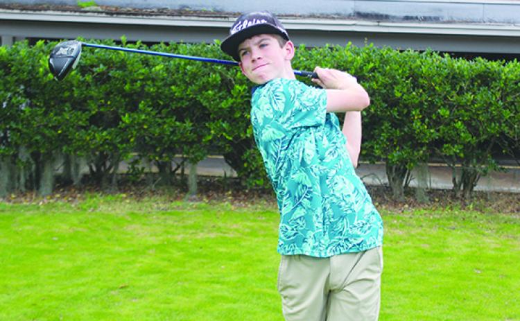 Turner Hersey averaged a 42 per nine holes this past fall for Peniel Baptist Academy’s second-year boys golf program. (MARK BLUMENTHAL / Palatka Daily News)