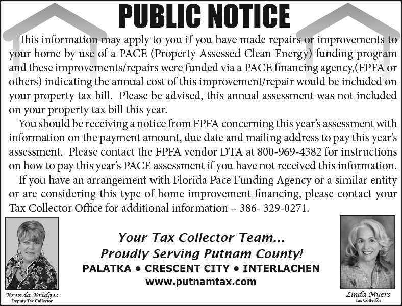 Public Notice Tax Collector PACE