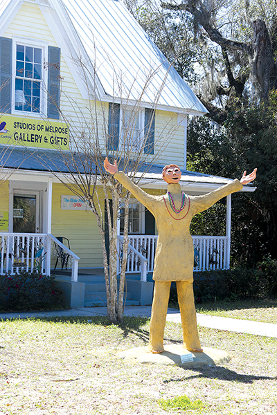 TRISHA MURPHY/Palatka Daily News – Local artist Kirsten Engstrom created a bigger-than-life statue she donated to the Studios of Melrose, where it will be dedicated at 5 p.m. Friday.