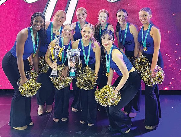 Photo submitted by Cathy Oyster – The Palatka Junior-Senior High School competitive dance team wins trophies and medals during one of their competitions.