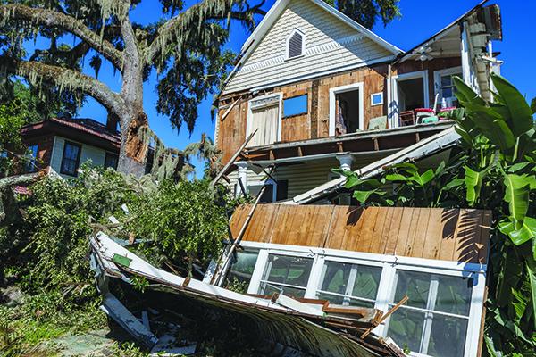 A tree fell into a home on River Street.