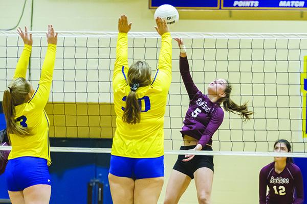 Crescent City's Emily Cendrowskka had nine kills and an ace in a pair of wins against Hawthorne Wednesday night. (FRAN RUCHALSKI / Palatka Daily News)