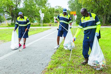 Palatka workers clean up nonresidential areas of the city.