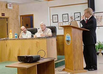 The city manager position is discussed during the Crescent City Commission meeting.