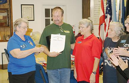 Richard Bair is inducted into the American Legion Post 45.