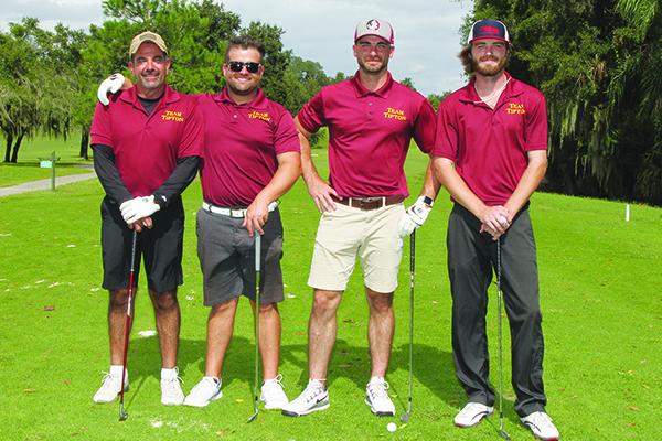 Low gross team in the SJR State benefit tournament. From left: Tom Tipton, Tanner Tipton, Taran Tipton and Teyler Tipton. (SJR State Photo)