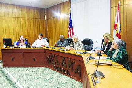 The Welaka Town Council discusses amendments to the town's budget.