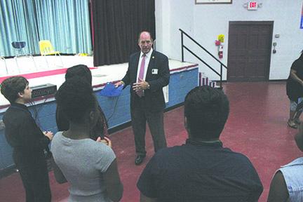 U.S. Rep. Ted Yoho speaks to students in Crescent City.
