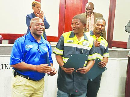 Public Works employees were recognized at the Palatka City Commission meeting.