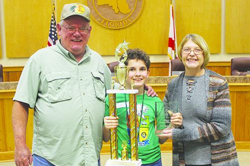 Armand Kuykendall won the Putnam County Spelling Bee for the second year in a row.