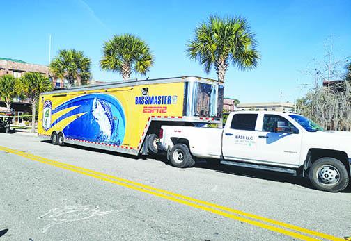 An ESPN2 truck is parked near the St. Johns River Center in Palatka.