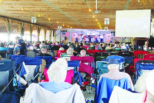 Crowds enjoy bluegrass music Rodeheaver Boys Ranch.
