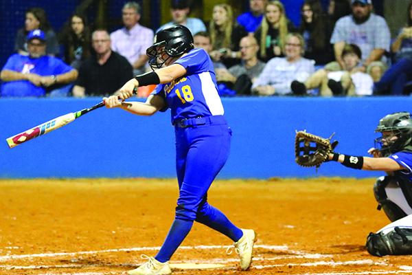 North Marion transfer Amy Kennedy was 2-for-4 in her first game for Palatka High against Keystone Heights High School. (GREG OYSTER / Special To The Daily News)