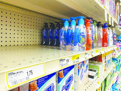 While soap is still in stock at local stores, people have purchased all the hand sanitizer amid worries about coronavirus, which has claimed the lives of two people in Florida.