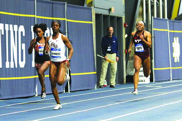 Florida State’s Ka’Tia Seymour, the former Palatka High School star, runs to victory in the 200 meters at the ACC Championships. (BOB THOMAS / Florida States Sports Information)