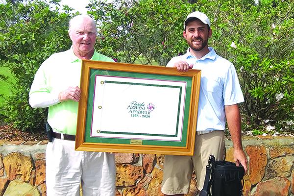 From left: David Cox, president of the Palatka Men’s Golf Association, and 2020 Florida Azalea Amateur champion Ryan Terry. (DANNY HOOD / Special To The Daily News)