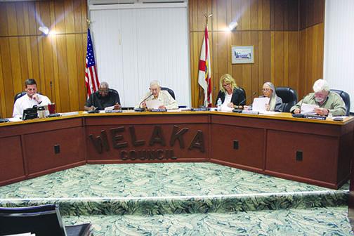Willie Washington (second from left) and Jessica Finch (third from right) remain on Welaka's Town Council after Tuesday's election.