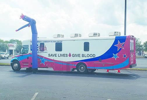The Bloodmobile is our in Palatka.